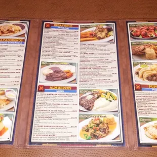 Large menu with plenty to choose from.