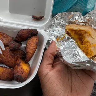Chicken empanadillas &amp; sweet plantain  Great food. Friendly customer service. And great prices!