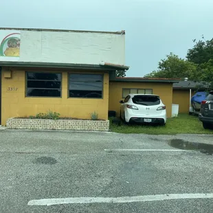 Outside the restaurant