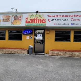 the front of the restaurant