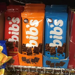 a variety of chocolate bars