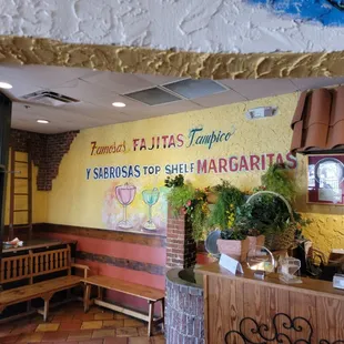 the entrance to the restaurant