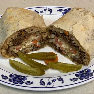 Burrito Rincon!!!  Flour big tortilla, with carne asada, pico de gallo, beans, rice, avocado, lettuce and melted cheese.