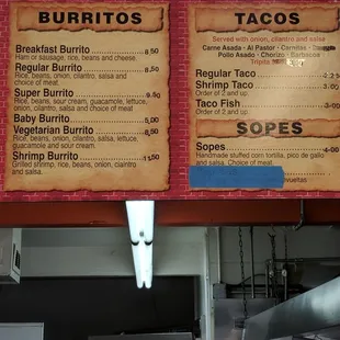 Menu as of 3/9/2019. Photo 2 of 4.