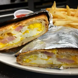 a sandwich and french fries