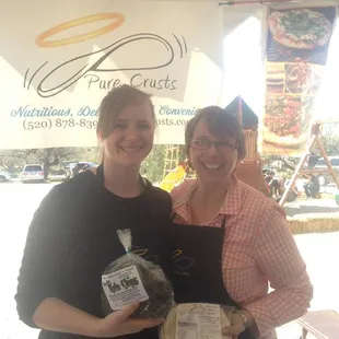Pure Crusts has homemade pizza crusts and kale chips.  Yummy and health!