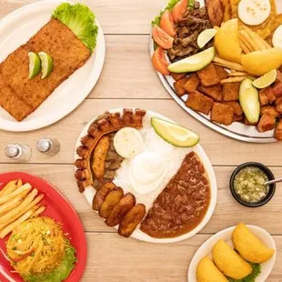 a variety of mexican food