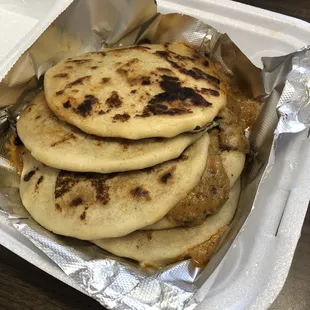 Pork and cheese pupusas
