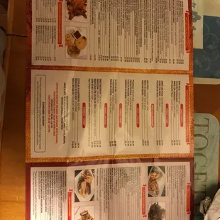 a menu for a mexican restaurant