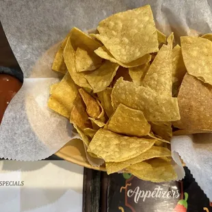 a bowl of tortilla and chips