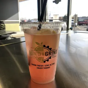 a drink in a plastic cup