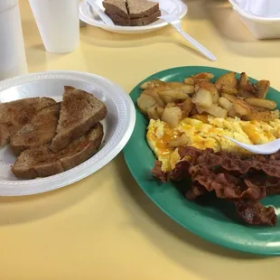 Breakfast special for $5.79 when purchased November 2019. Loved the crispy bacon and cheesy eggs. Yummy.