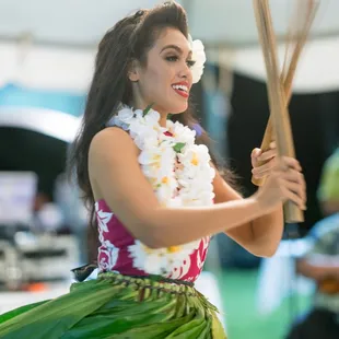 Our beautiful dancers often use Hawaiian implements such as these &quot;pu&apos;ili&quot;, or split bamboo, as instruments when they dance.