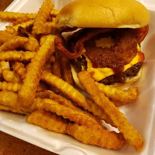 Cowboy burger and fries