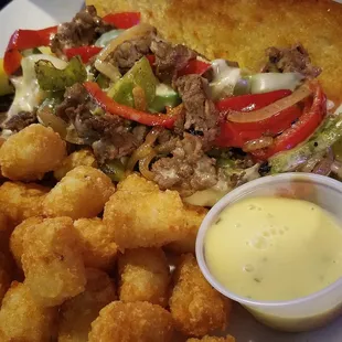 Philly Cheesesteak with tots