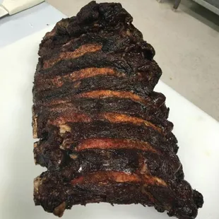 A beautiful slab of beef ribs, ready for a new home!