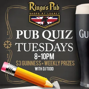 Every Tuesday #PubTrivia