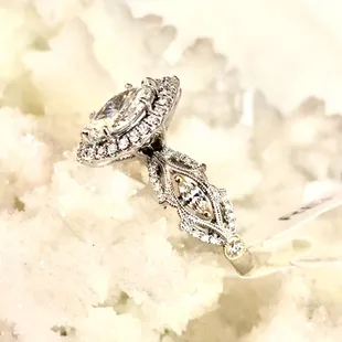 Diamond, Vintage, Halo Engagement Ring