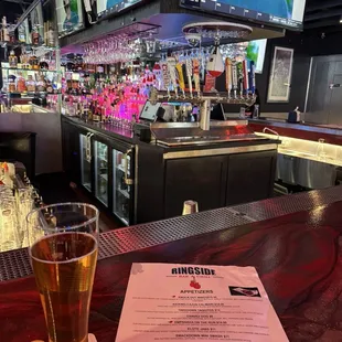 Quick peek at the menu  Good pic of the bar. PLENTY of TVs to watch from any angle. This is a GOOD LOCAL BUSINESS.