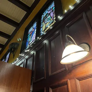 Wood, stained glass, and history.