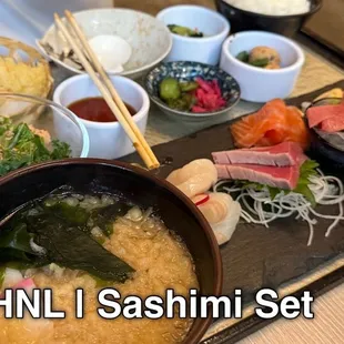 Bad angle but very very good sashimi set