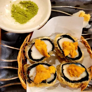 Fried Scallop with Uni