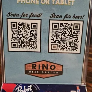 QR codes for food and drink
