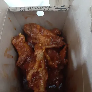 A half dozen wings. (The suicide wings)