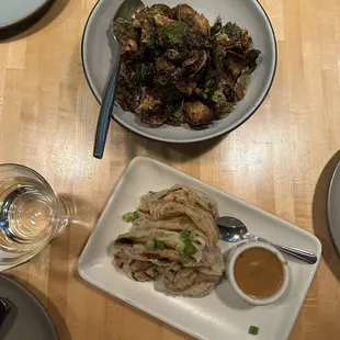 Crispy Brussel Sprouts and Grilled Roti! So good.