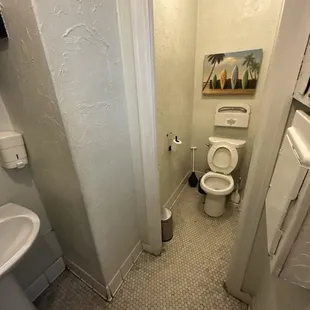 a bathroom with a toilet and sink