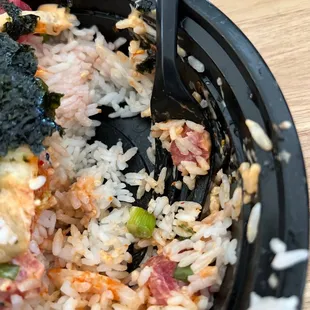 rice, broccoli, and meat
