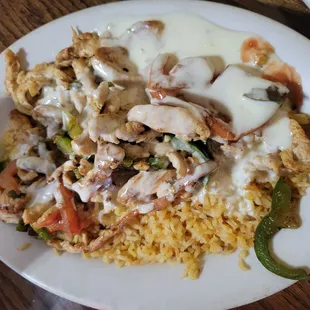 Chicken cheese and rice with veggies for the win