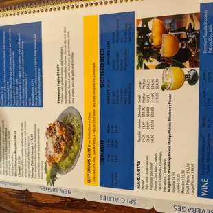 a menu for a restaurant