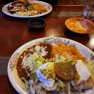 Seafood Chimichanga and tacos Al carbon