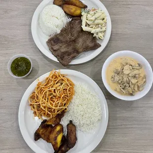 Grilled Skirt Steak and Chicken Stroganoff