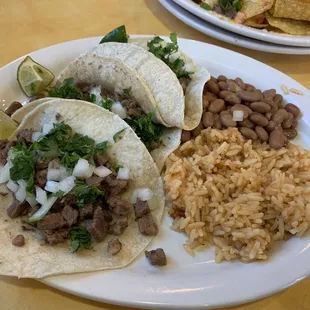 Beef taco plate with rice