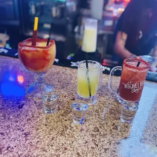 Mangolata, margarita and a michelada. I'm the margarita.