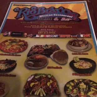 a menu for a mexican restaurant