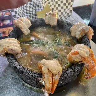 Shrimp molcajete