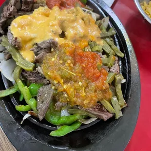 a plate of mexican food