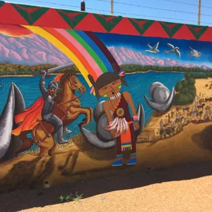 Beautiful mural next to the water park and skate park