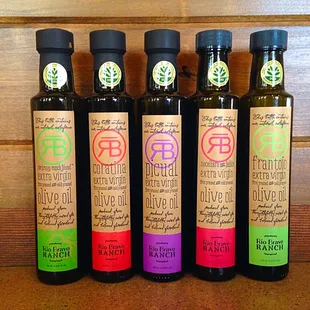 Extra Virgin Olive Oils- we grow the olives here on the ranch and do all the bottling here too!
