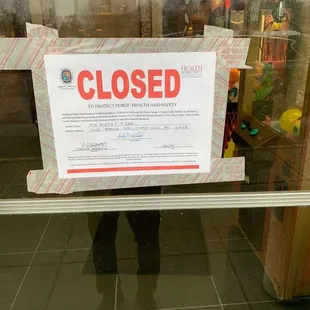 store closed by health department