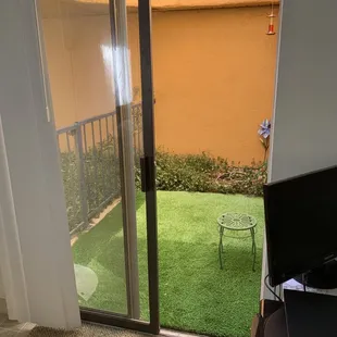 Main patio (I put fake grass on concrete)