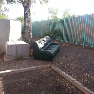 Don't have furnishings? No problem, just walk down to any dumpster you're likely to find something to rest your weary head upon.