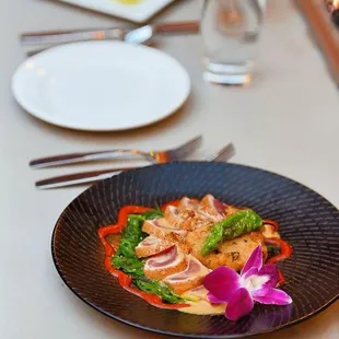 a plate of food on a table