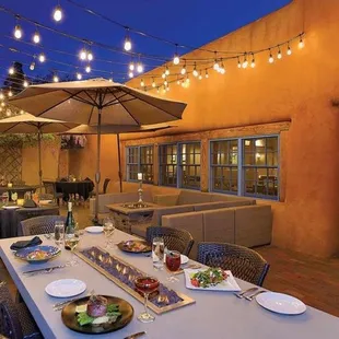 outdoor dining area with patio furniture