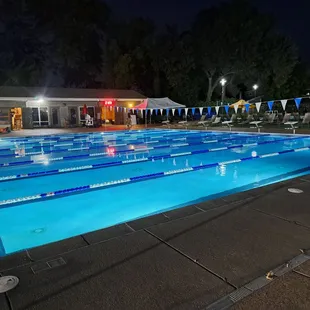 One of three pools. This is the largest pool, Olympic sized with 8 lanes.