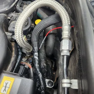 The jump wire was not ran with the factory harness (it could have been done with a little effort).