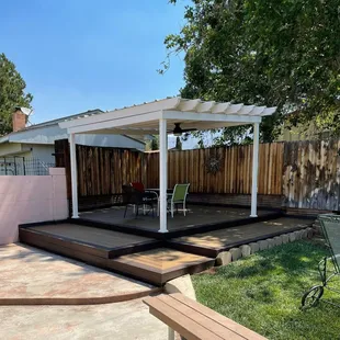 patio with pergolated deck
